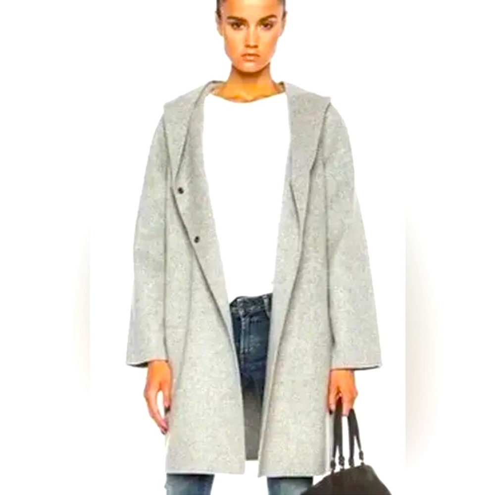 Vince hooded gray fall pea coat. Size small.
